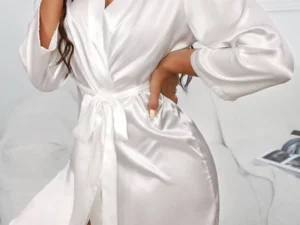 Bata Blanca Mayu «Bride» + pantuflas + bolso de empaque
