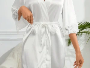 Bata Blanca Valerie «Bride» + pantuflas + bolso de empaque