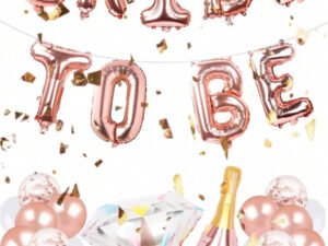 Set de Globos #1 BrideToBe Oro Rosa (anillo+botella)