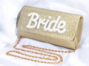 Bolso dorado glitter Bride
