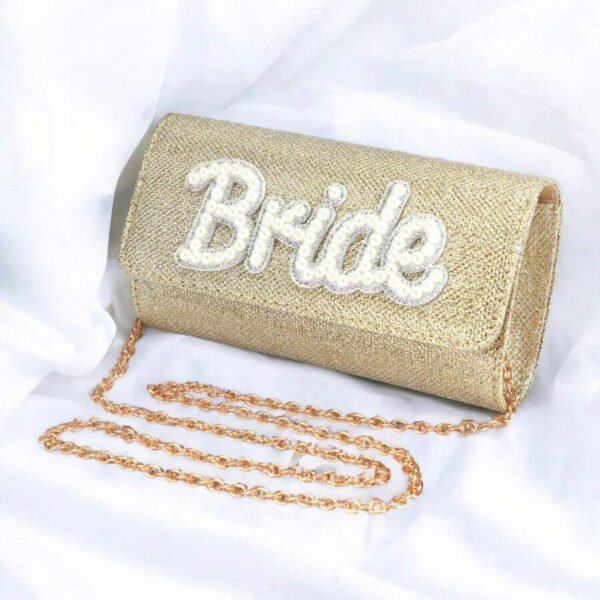 Bolso dorado glitter Bride