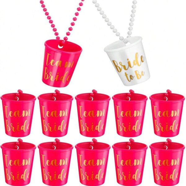 Vasos tipo COLLAR para Bride & TeamBride (Fucsia 12 personas)