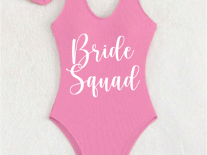 Traje de Baño Economico Rosado "BrideSquad"