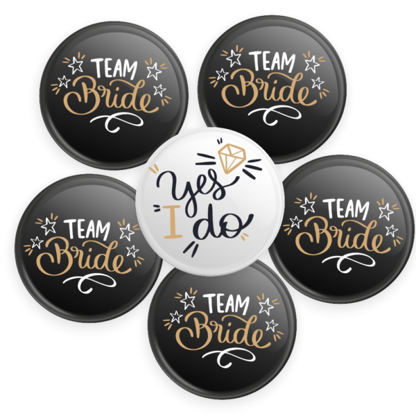 1 Broches YesIdo & 15 broches Negros TeamBride