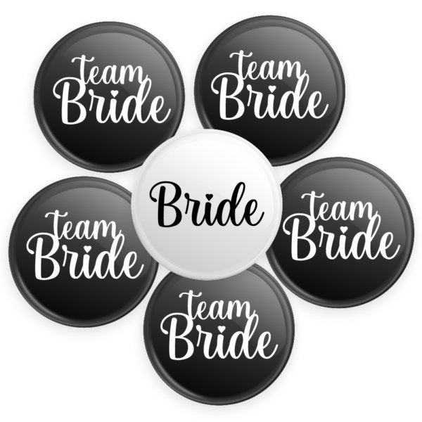 1 Broche Bride y 5 broches Negros TeamBride