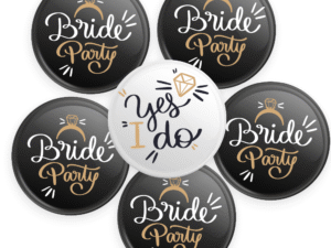 1 Broche YesIdo & 5 Broches Negros BrideParty