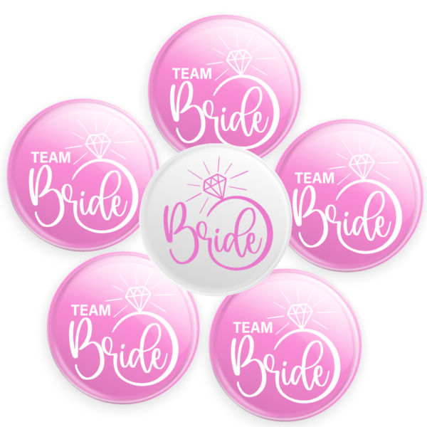 1 Broche BRIDE y 7 broches rosados TEAMBRIDE
