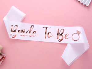 Cinta Bride To Be (Letra Oro Rosa)