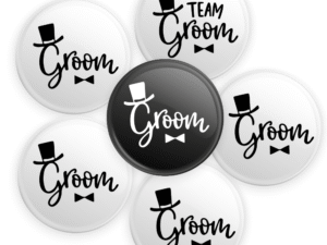 1 Broches para Groom y 5 TeamGroom (Sombrero)
