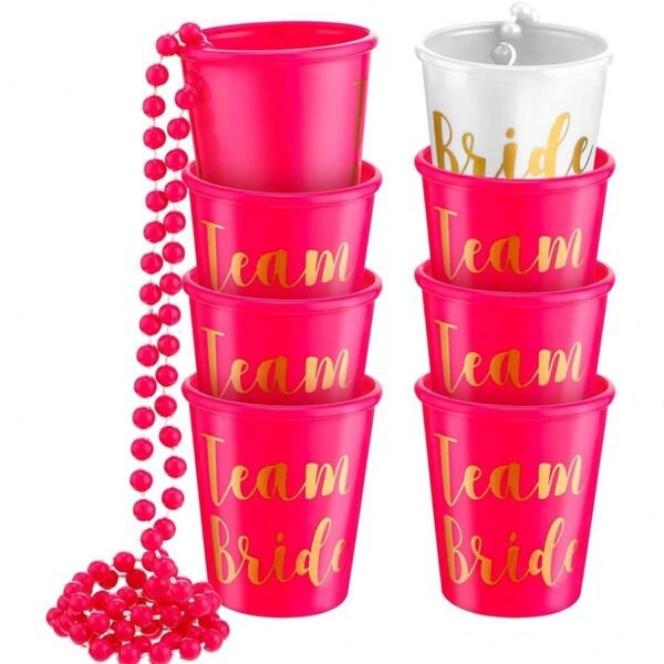 Vasos tipo COLLAR para Bride & TeamBride (Fucsia 7 personas)