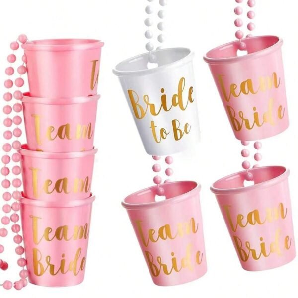 Vasos tipo COLLAR para Bride & TeamBride (Rosado 7 personas)