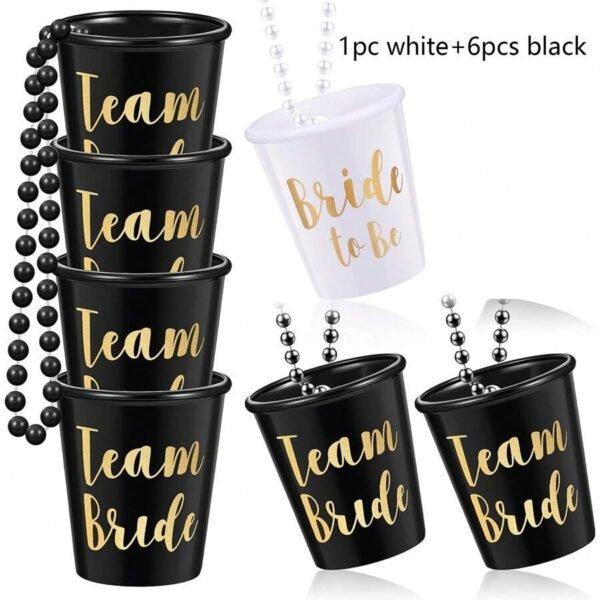 Vasos tipo COLLAR para Bride & TeamBride (Negro 7 personas)