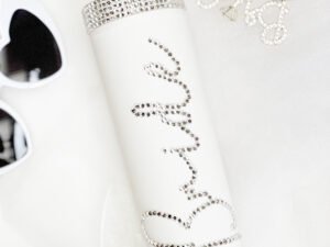 Botella Skinny «Bride» Perlas + Tapa