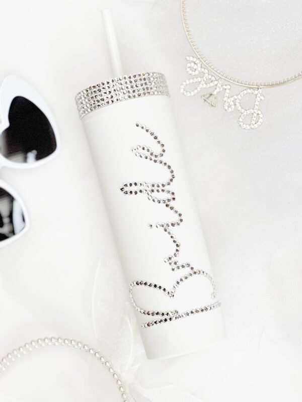 Botella Skinny «Bride» Diamantes + Tapa