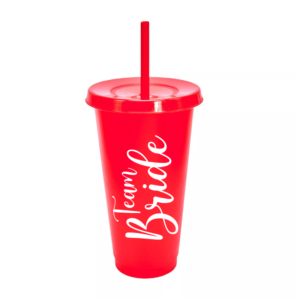 Vaso Plástico Rojo «Team Bride»