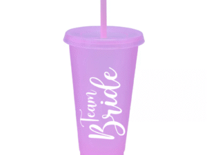 Vaso Plástico Lila «Team Bride»