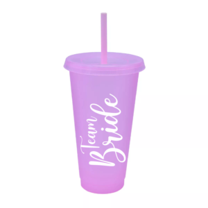 Vaso Plástico Lila «Team Bride»