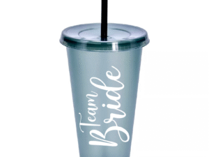 Vaso Plástico Negro Transparente «Team Bride»