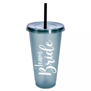 Vaso Plástico Negro Transparente «Team Bride»