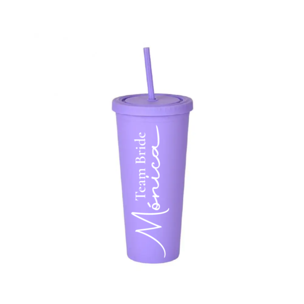Vaso Skinny Morado «Team Bride» 24oz