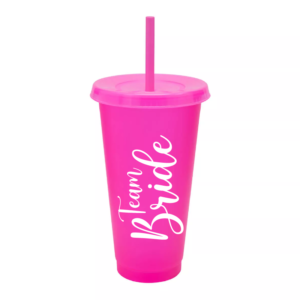 Vaso Plástico Fucsia «Team Bride»