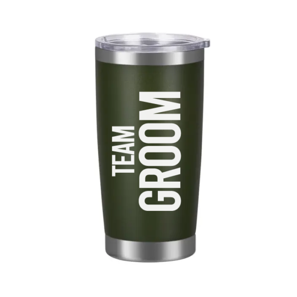 Vaso Tumbler Verde Musgo «Team Groom» 20oz