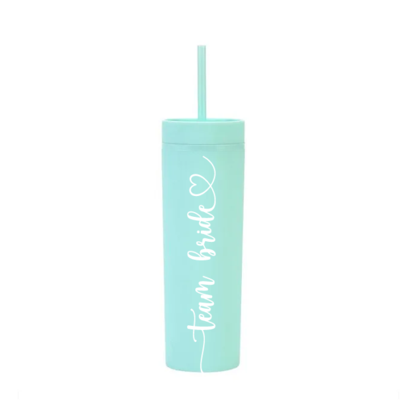 Botella Skinny Menta «Team Bride» 16oz