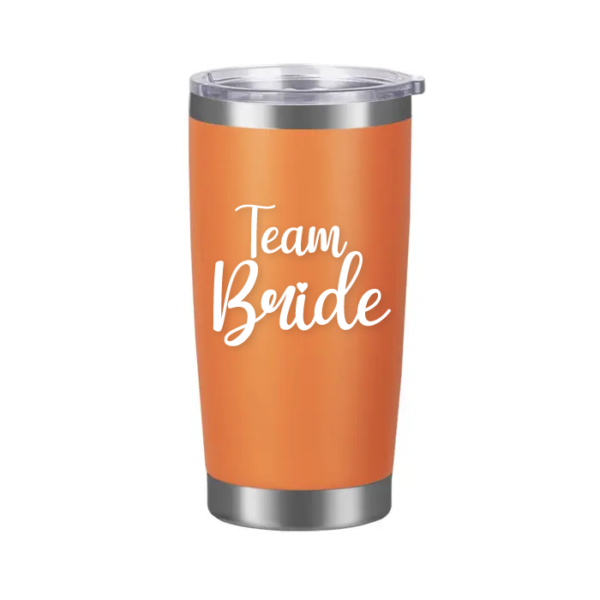 Vaso Tumbler Naranja «Team Bride» 20oz