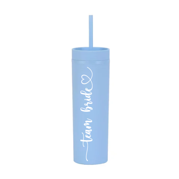 Botella Skinny Sky Blue «Team Bride» 16oz