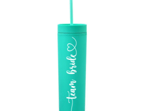 Botella Skinny Turquesa «Team Bride» 16oz