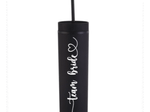 Botella Skinny Negro «Team Bride» 16oz