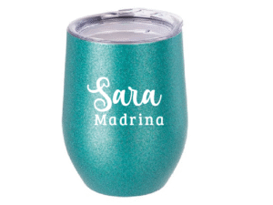 Vaso Térmico Coctelero Glitter Turquesa «Madrina»
