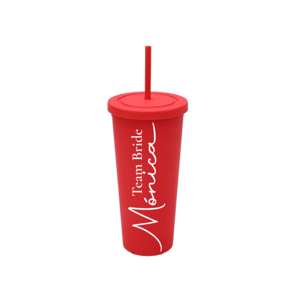 Vaso Skinny Rojo «Team Bride» 24oz