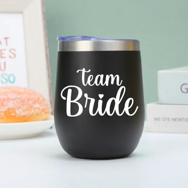 Vaso Térmico Coctelero Negro «Team Bride»