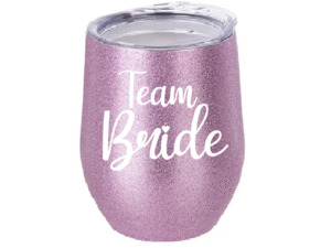 Vaso Térmico Coctelero Glitter Oro Rosa «Team Bride» 12oz