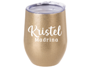Vaso Térmico Coctelero Glitter Dorado «Madrina» 12oz