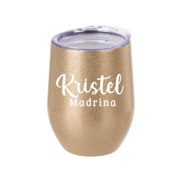 Vaso Térmico Coctelero Glitter Dorado «Madrina» 12oz