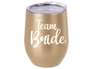 Vaso Térmico Coctelero Glitter Dorado «Team Bride» 12oz
