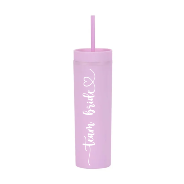 Botella Skinny Lila «Team Bride» 16oz