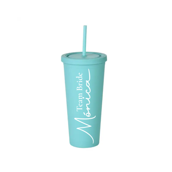 Vaso Skinny Turquesa «Team Bride» 24oz