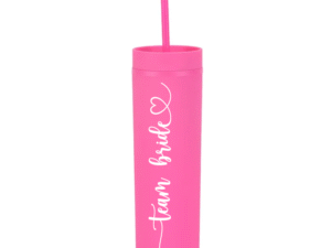 Botella Skinny Fucsia «Team Bride» 16oz