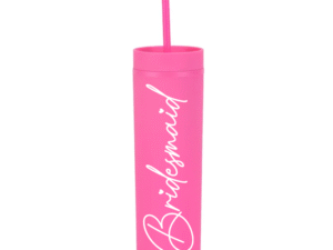 Botella Skinny Fucsia «Bridesmaid» 16oz