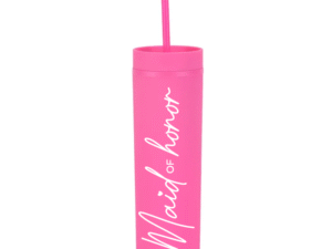 Botella Skinny Fucsia «Maid of Honor» 16oz
