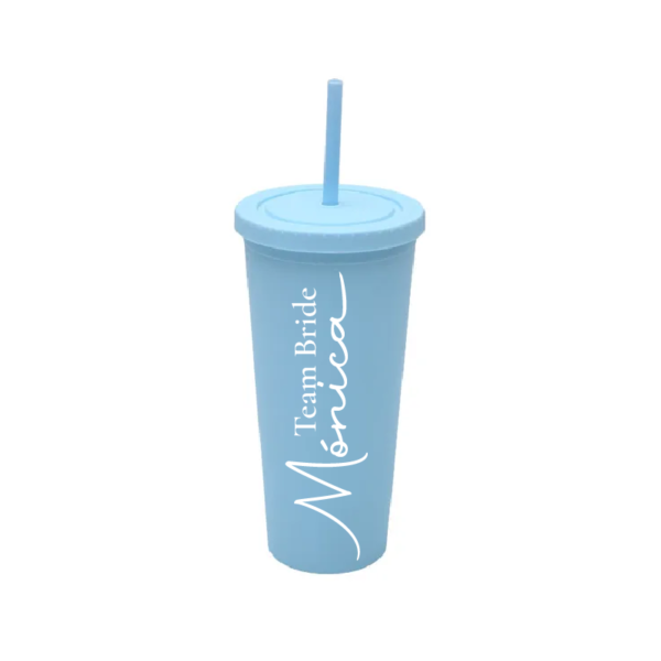 Vaso Skinny Celeste «Team Bride» 24oz