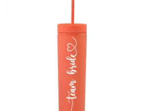 Botella Skinny Naranja «Team Bride» 16oz