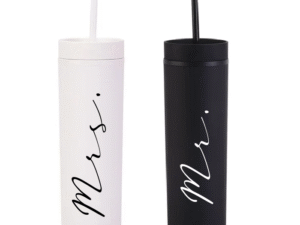 Botella Skinny Blanco «Mrs. & Mr.» 16oz