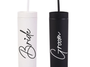Botella Skinny Blanco «Bride & Groom» 16oz