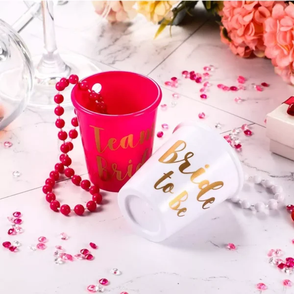 Vasos tipo COLLAR para Bride & TeamBride (Fucsia 6 personas)