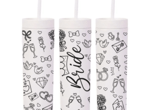 Botella Skinny «Bride Negro» 360° DTF