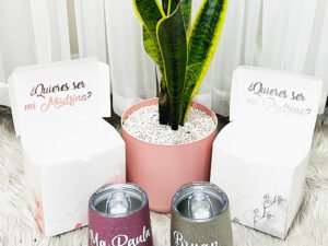 Combo para Padrinos (vaso coctelero + caja personalizada)